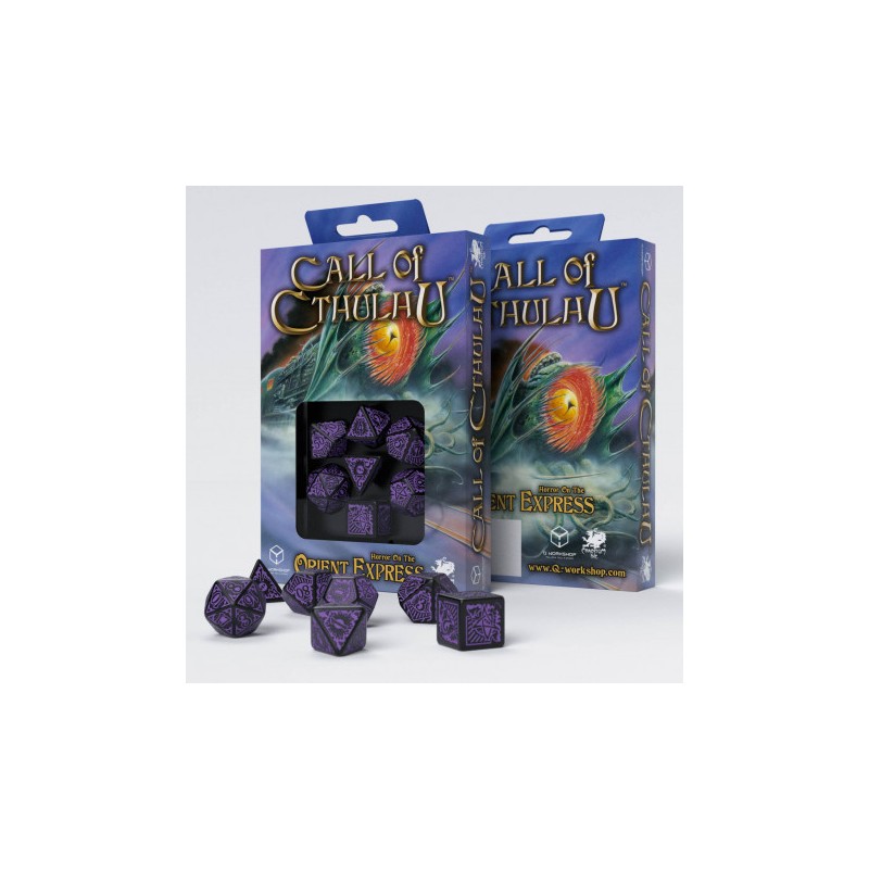 COC Horror on the Orient Express Black & purple Dice Set