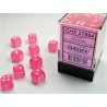 Frosted™ 16mm d6 Pink/white Dice Block™ (12 dice)