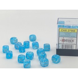 Luminary™ 12mm d6 Sky/silver Dice Block™ (36 dice)