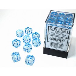 Borealis® 12mm d6 Icicle/Light Blue™ Dice Block™ (36 dice)