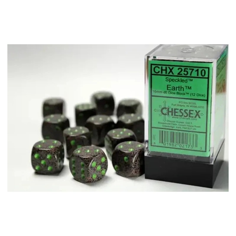Speckled Earth 12x W6 16mm Dice Set