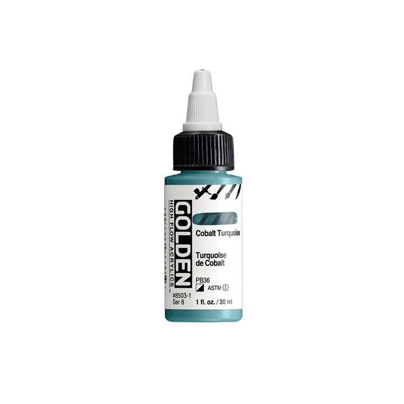 Golden High Flow Acrylfarbe Kobaltturkis / Cobalt Turquoise 30 ml