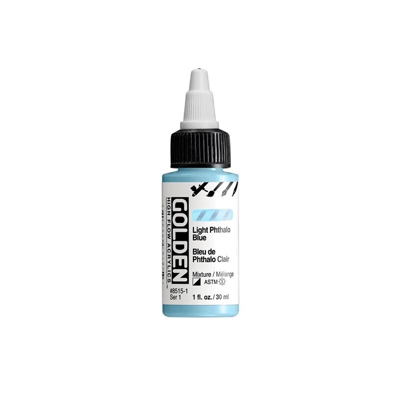 High Flow Acrylfarbe Phthaloblau Hell / light Phthalo Blue 30 ml