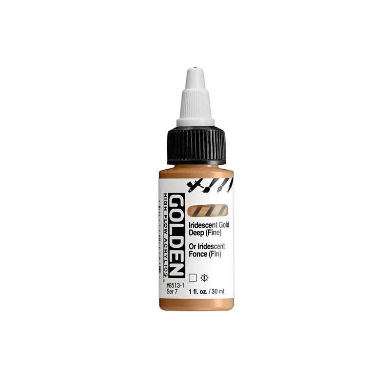 High Flow Acrylfarbe Iridescent Gold Deep (Fine) / Irisierende Tiefgold (Fein) 30 ml
