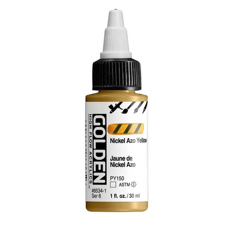 High Flow Acrylfarbe Nikel Azo Yellow / Nickel Azogelb 30 ml