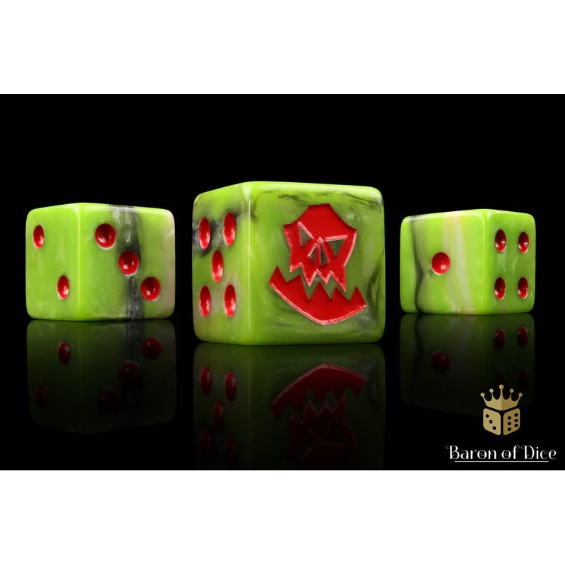 Orc Dice - Red / Square corner 25