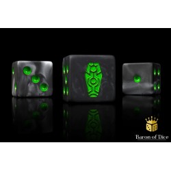 Day of The Dead Dice - Green Coffin Dice / square corner 25