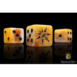 Lightning Hammer Dice - Golden Hues / square corner 25